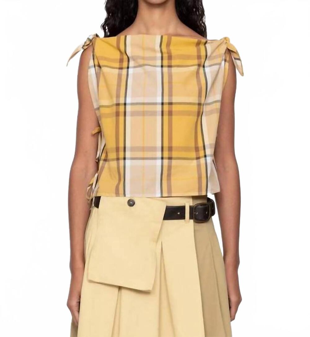 NEW SEA copeland plaid top in yellow
